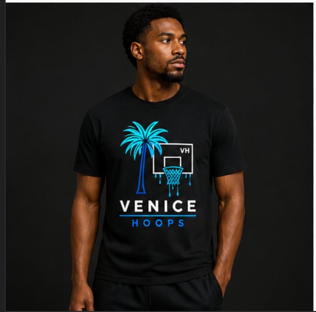 Venice Hoops Tee — Black