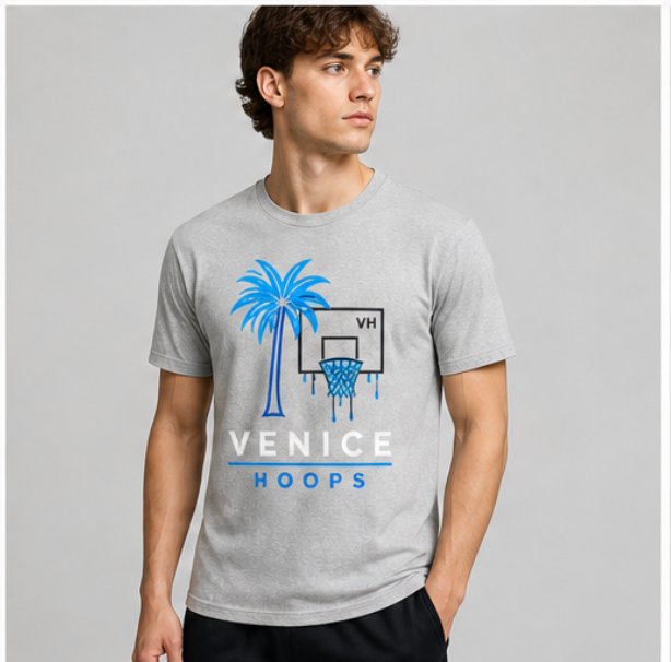 Venice Hoops Tee — Grey