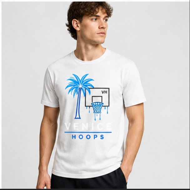 Venice Hoops Tee — White